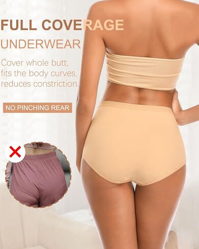 OLIKEME Womens High Waisted Underwear Cotton Full Coverage Panties Soft Stretch Breathable Postpartum C Section Briefs Pack in Saudi Arabia