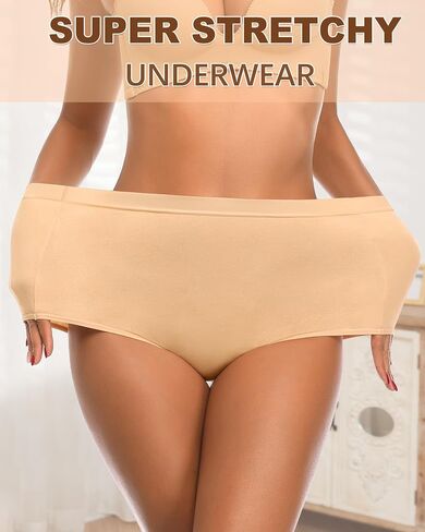 OLIKEME Womens High Waisted Underwear Cotton Full Coverage Panties Soft Stretch Breathable Postpartum C Section Briefs Pack in Saudi Arabia