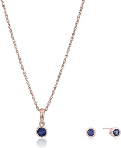 MORGAN & PAIGE Dainty 925 Sterling Silver Gemstone Birthstone Petite Stud Earrings and 16" Pendant Necklace Jewelry Set in Saudi Arabia