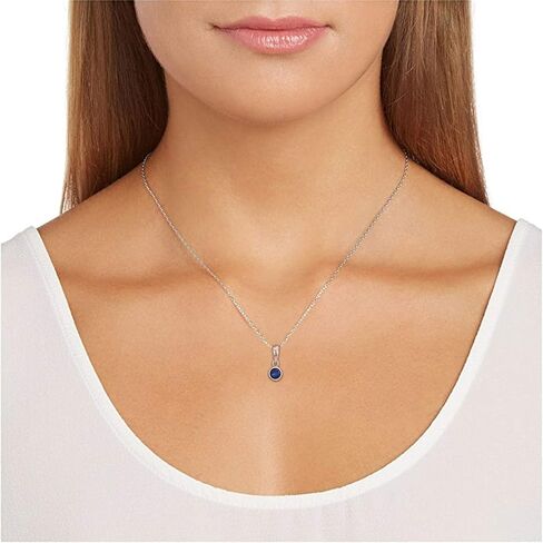 MORGAN & PAIGE Dainty 925 Sterling Silver Gemstone Birthstone Petite Stud Earrings and 16" Pendant Necklace Jewelry Set in Saudi Arabia