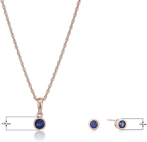 MORGAN & PAIGE Dainty 925 Sterling Silver Gemstone Birthstone Petite Stud Earrings and 16" Pendant Necklace Jewelry Set in Saudi Arabia