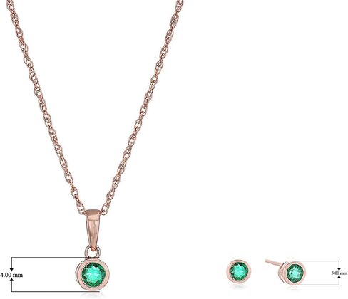 MORGAN & PAIGE Dainty 925 Sterling Silver Gemstone Birthstone Petite Stud Earrings and 16" Pendant Necklace Jewelry Set in Saudi Arabia