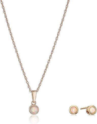 MORGAN & PAIGE Dainty 925 Sterling Silver Gemstone Birthstone Petite Stud Earrings and 16" Pendant Necklace Jewelry Set in Saudi Arabia