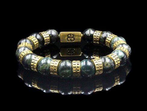 سعر بيع خاص!!! سوار من الخرز الذهبي من اليشم عيار 22 قيراط، سوار من اليشم الفاخر للرجال، سوار رجالي عالي الجودة in Kuwait