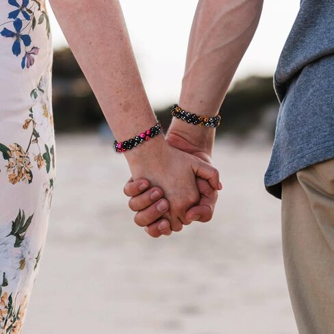 سوار حماية ثلاثي للرجال والنساء من الهيماتيت الأسود الحقيقي من حجر السج عين النمر الخرز الحجري الطبيعي 8 مم أساور كريستال علاجية حرفية (الهيماتيت + حجر السج الأسود + عين النمر الأصفر) in Kuwait