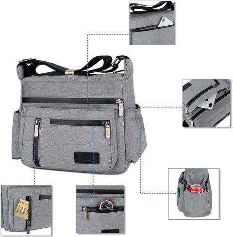 Wxnow Multi Pocket Shoulder Bag Crossbody Bag for Women Travel Purse Work Bag in Saudi Arabia
