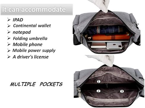 Wxnow Multi Pocket Shoulder Bag Crossbody Bag for Women Travel Purse Work Bag in Saudi Arabia