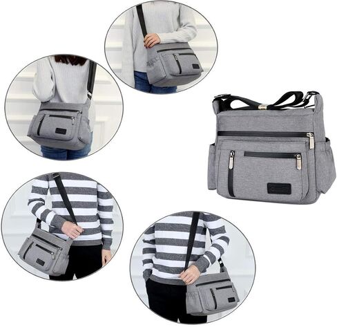 Wxnow Multi Pocket Shoulder Bag Crossbody Bag for Women Travel Purse Work Bag in Saudi Arabia
