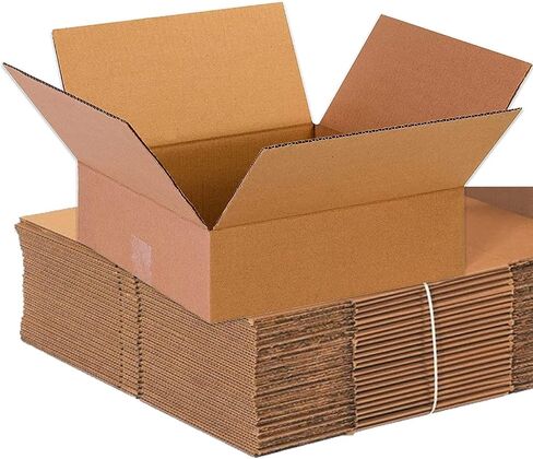 صناديق الشحن المتحركة من BOX USA مقاس 13 بوصة × 13 بوصة × 4 بوصة (25 عبوة) صناديق تغليف من الورق المقوى المموج المسطح - صندوق الشحن والتعبئة والنقل والتخزين للمنزل أو المكتب - 25 عبوة in Saudi Arabia
