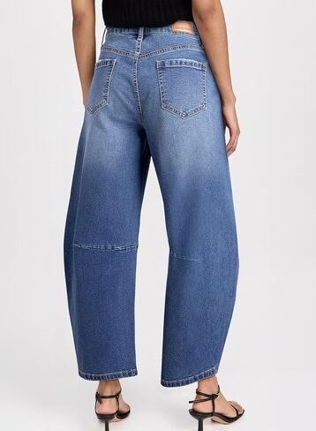 Sidefeel Women's Barrel Jeans Wide Leg Vintage Mid Rise Y2k Baggy Boyfriend Denim Pants in Saudi Arabia