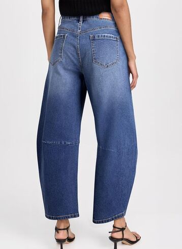 Sidefeel Women's Barrel Jeans Wide Leg Vintage Mid Rise Y2k Baggy Boyfriend Denim Pants in Saudi Arabia