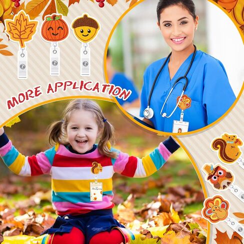 6 قطع من حامل بكرة شارة اللباد للممرضة، حامل بكرة شارة قابل للسحب، حامل شارة الاسم، بكرات شارة اللباد المضحكة اللطيفة مع مشبك التمساح الدوار لمعلم المدرسة والممرضة والطبيب (الفواكه والحيوانات) in Kuwait