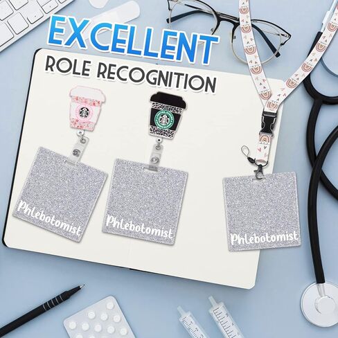 Plifal Phlebotomist شارة الأصدقاء حامل بطاقة ممرضة التمريض الملحقات بريق أسود أفقي معرف اسم تحديد العلامات ممرضة هدايا العمل in Kuwait