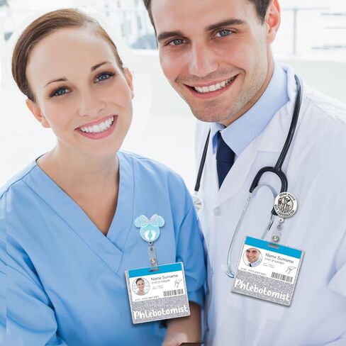 Plifal Phlebotomist شارة الأصدقاء حامل بطاقة ممرضة التمريض الملحقات بريق أسود أفقي معرف اسم تحديد العلامات ممرضة هدايا العمل in Kuwait