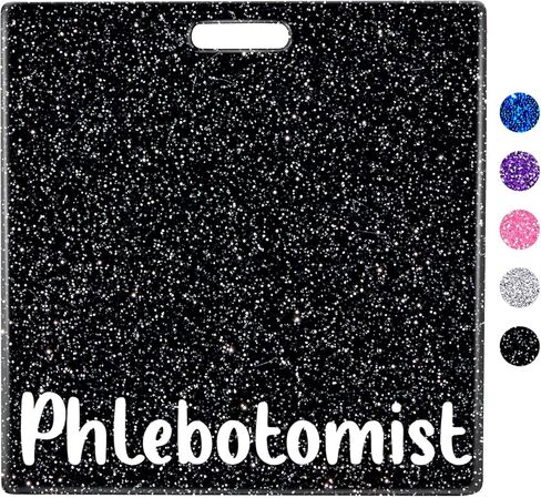 Plifal Phlebotomist شارة الأصدقاء حامل بطاقة ممرضة التمريض الملحقات بريق أسود أفقي معرف اسم تحديد العلامات ممرضة هدايا العمل in Kuwait