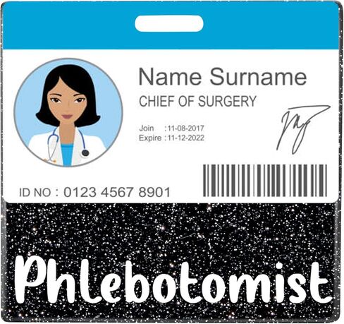 Plifal Phlebotomist شارة الأصدقاء حامل بطاقة ممرضة التمريض الملحقات بريق أسود أفقي معرف اسم تحديد العلامات ممرضة هدايا العمل in Kuwait