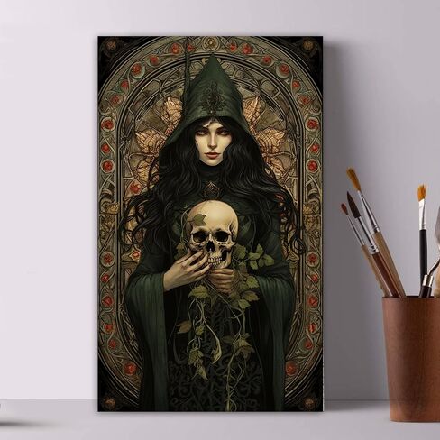 Tucocoo Halloween Witches DIY Paint by Numbers for Adults Scary Skeleton Easy Paint by Numbers for Beginner DIY Acrylic Painting Kits for Home Wall Art Decor Aesthetic 12''x20''inch Without Frame in Saudi Arabia
