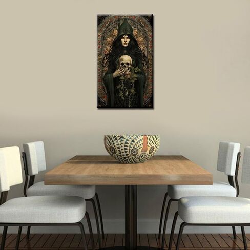 Tucocoo Halloween Witches DIY Paint by Numbers for Adults Scary Skeleton Easy Paint by Numbers for Beginner DIY Acrylic Painting Kits for Home Wall Art Decor Aesthetic 12''x20''inch Without Frame in Saudi Arabia
