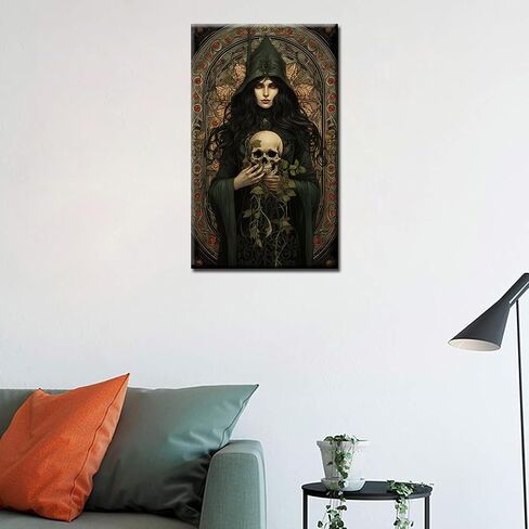 Tucocoo Halloween Witches DIY Paint by Numbers for Adults Scary Skeleton Easy Paint by Numbers for Beginner DIY Acrylic Painting Kits for Home Wall Art Decor Aesthetic 12''x20''inch Without Frame in Saudi Arabia