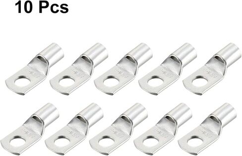 عروة أسلاك نحاسية من uxcell، 8AWG SC35-8، فتحة مسمار، أطراف كابل البطارية، فتحات تجعيد أطراف حلقية أنبوبية، موصلات فضية اللون 10 قطع in Saudi Arabia