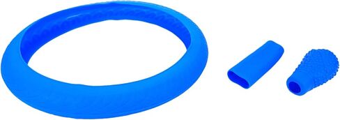Modengzhe Steering Wheel Hand Brake Lever and Shift Knob Silicone Cover Kit, 3D Oval Anti-Slip Design Protective Case (Blue) in Saudi Arabia