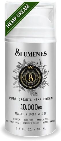 Blumenes Labs 10.000 مجم كريم القنب العضوي القوي لتخفيف الآلام - كريم تخفيف آلام عضلات القنب المركز - كريم المفاصل والتهاب المفاصل وكريم آلام الظهر (عبوة من قطعة واحدة) in Saudi Arabia
