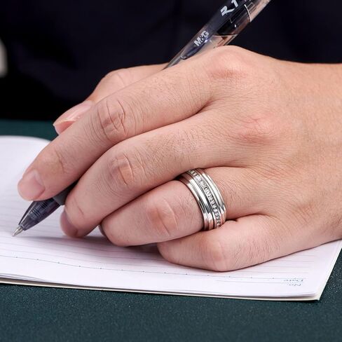 Anxiety Spinning Rings Band For Men 5A Cubic Zirconia Silver Couples Rotating Mechanical Ring Size 8-13 in Saudi Arabia