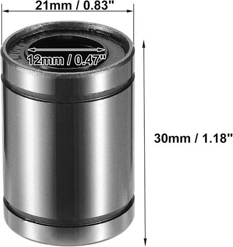 ACROPIX LM12UU 12 مم IDx21mm ODx30 مم طول محامل كروية خطية باللون الفضي - عبوة من 4 قطع in Saudi Arabia
