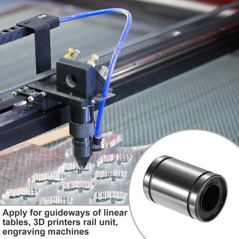 ACROPIX LM12UU 12 مم IDx21mm ODx30 مم طول محامل كروية خطية باللون الفضي - عبوة من 4 قطع in Saudi Arabia