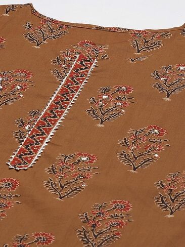 بنطال كورتا مستقيم للسيدات من Vaamsi مطبوع عليه زهور رايون مع وشاح in Kuwait