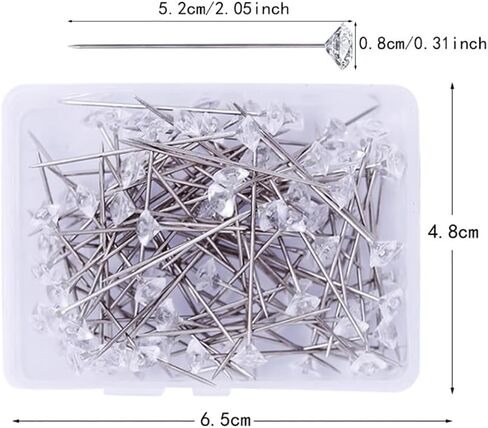 100 Pcs Faux Diamond Corsage Boutonniere Pins Bouquet Flower Pins Rhinestones Floral Pins Straight Pins for Wedding Jewelry Decoration in Saudi Arabia