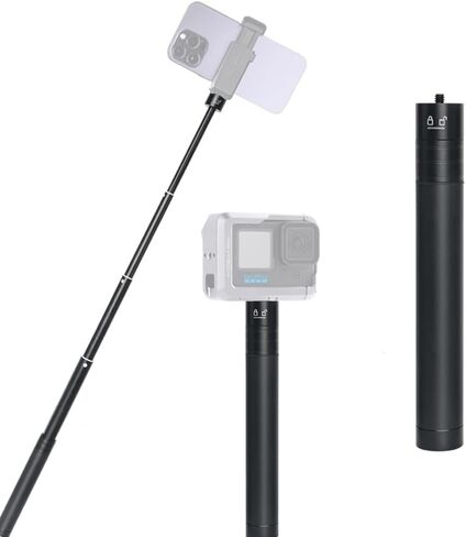 عصا سيلفي قابلة للتمديد، عصا سيلفي غير مرئية عالمية خفيفة الوزن 19 سم / 7.48 بوصة إلى 73 سم / 28.74 بوصة للهواتف الذكية، عصا تمديد Gimbal للكاميرا والفيديو والهواتف الذكية والسفر in Kuwait