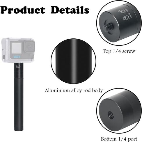 عصا سيلفي قابلة للتمديد، عصا سيلفي غير مرئية عالمية خفيفة الوزن 19 سم / 7.48 بوصة إلى 73 سم / 28.74 بوصة للهواتف الذكية، عصا تمديد Gimbal للكاميرا والفيديو والهواتف الذكية والسفر in Kuwait