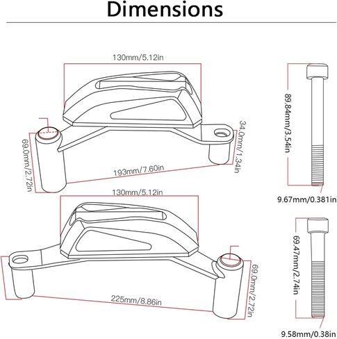 Motorcycles Fall Protection Frame Crash Pads Engine Case Sliders Protector Compatible with Z900 Z 900 2016-2021 (Black) in Saudi Arabia