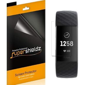 Supershieldz (3 Pack) Designed for Fitbit Charge 4, Charge 3 and Charge 3 SE Screen Protector, 0.13mm, High Definition Clear Shield (TPU)