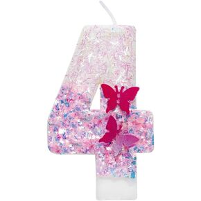 Birthday Candles 0,Rose Butterfly Number 0 Candle for Cake Pink Birthday Number Candles 0 Women Girl Party Supplies