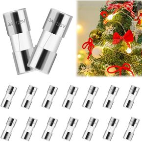 smseace 3A Christmas Light Fuses 20Pack 3A 3AMP 125 Volt Fuse 0.14 x0.39 inch /3.6x10mm 3 amp 125 Volt Fuse for String Lights