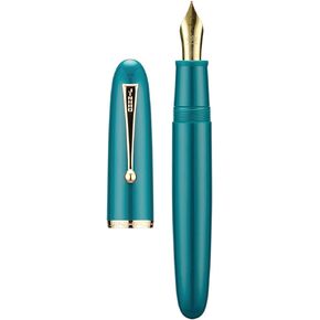 Jinhao 9019 Fountain Pen #8 Heartbeat Fine Nib, Lake Blue Big Size Resin Office Writing Pen with Large Converter