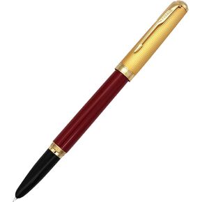 Gullor Fountain Pen with Ink Convertor, Golden Screw-on Cap, Fine Nib, Black