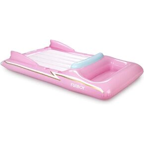 FUNBOY Giant Inflatable Luxury Private Jet Airplane Pool Float, Luxury Float for Summer Pool Parties and Entertainment White 71"x28"