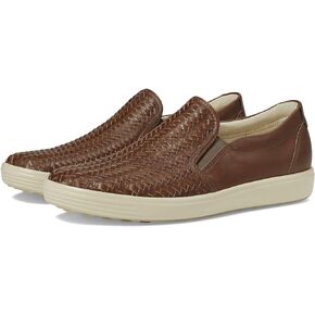 ECCO Women's Soft 7 Woven Slip on 2.0 Sneaker, Taupe, 6-6.5
