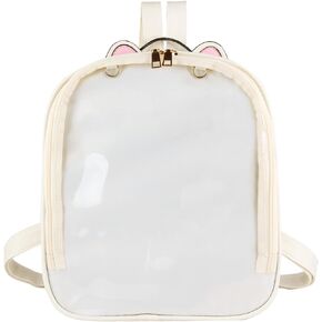 Oweisong Ita Bag Backpack Cat Anime Cosplay Casual Daypack Kawaii Candy Leather Satchel Clear Bag