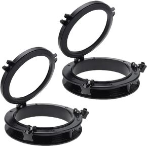 NovelBee 2pcs Boat Yacht Round Opening Portlight Porthole,8in Deck Hatch Porthole Window with Tempered Glass for Marine Boat Yacht RV