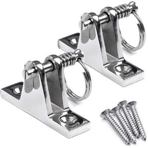 Marinebaby 2X Bimini Top Deck Hinge with Pin and Ring, 316 Stainless Steel Bimini Top 90°Deck Hinges