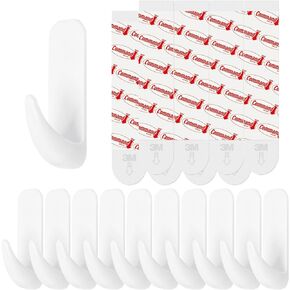 Wall Hooks for Hanging 10 Large Hooks, Heavy Duty Wall Hooks with 10 Strips, Damage Free Adhesive Hooks for Key Holder, Coat, Door, Shower Hanging