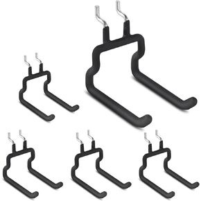 Utility Heavy Duty Pegboard Hooks - 5Pack Peg Board Accessories for Hanging Tools Fit 1/4" Peg Holes - Pegboard Organizer Large Tool Holders for Garage Workshop Shed