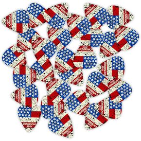 ChromaCast CC-DP-USA-30 Delrin USA Flag Guitar Picks, Light .60mm, Medium .73mm, Heavy .88mm Gauge, 30-Pack