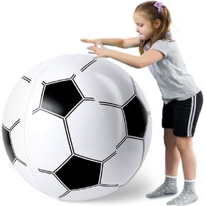 AMOR PRESENT Soccer Beach Ball, 27inch Inflatable Soccer Ball Large Pool Soccer Ball for Kids Summer Swimming Pool Beach Game Toy