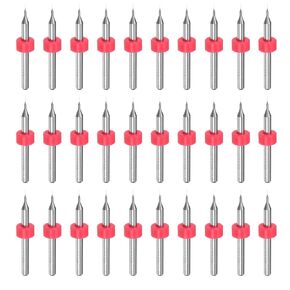 uxcell PCB Drill Bits 0.3mm Tungsten Carbide Rotary Tool Jewelry CNC Engraving Print Circuit Board Micro Drill Bits 1/8 Inch Shank 30 Pcs