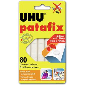 Uhu Patafix D1620 - Removable Adhesive Rubber, White, Pack of 80 Rubber